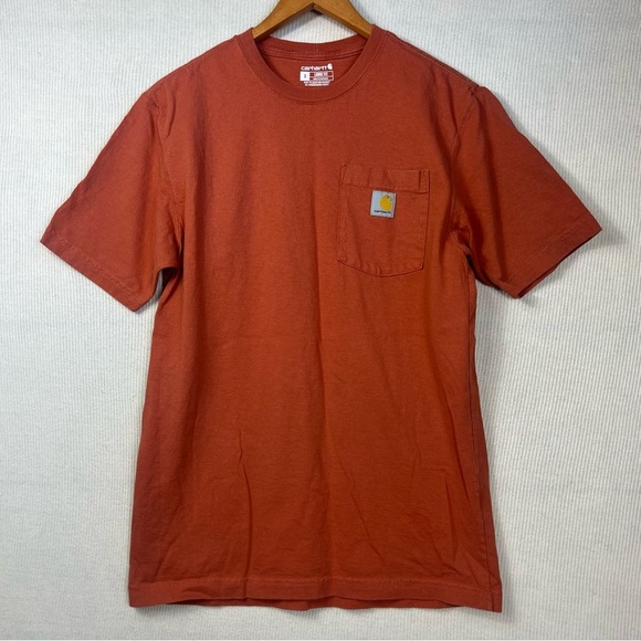 Carhartt Loose Fit Pocket T-Shirt Men’s Small Rust Orange Cotton Workwear Crew - Picture 1 of 7